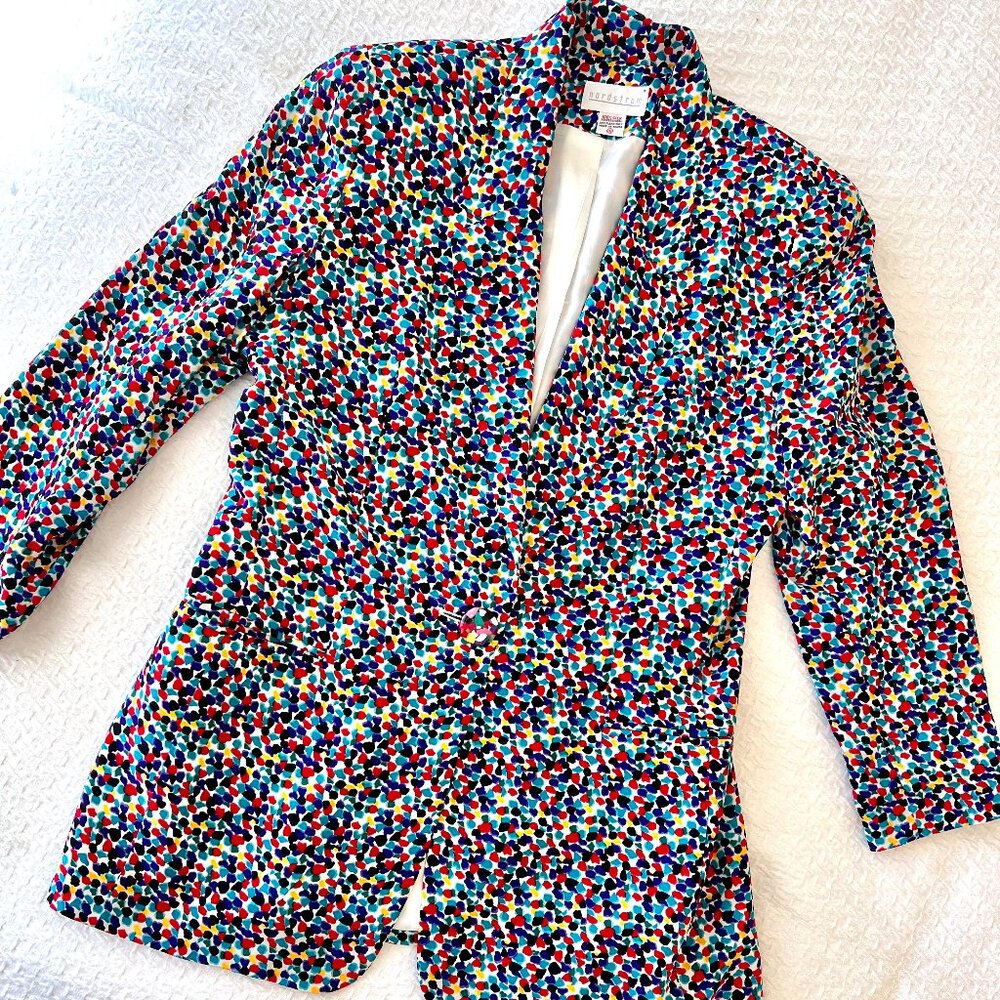 90's Silk Blazer - Funky Kaleidoscope - Nordstrom - Size 16 - XL